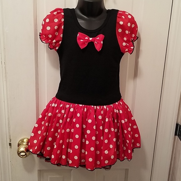 Girls Minnie Mouse Dress with Petticoat Small - Picture 1 of 8